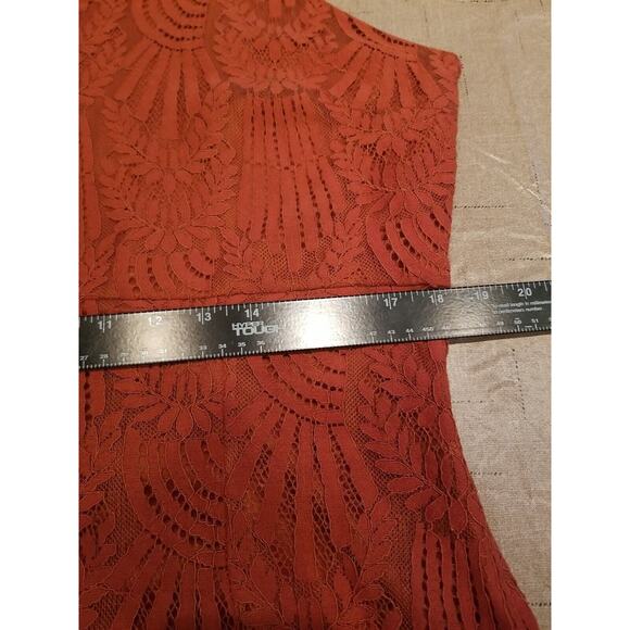 Maurice Women's XL  Rusty Brown Lace Sleeveless Fit & Flare Maxi‎ Dress - Picture 7 of 12